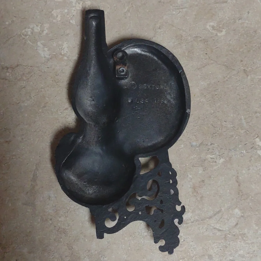 Elegant Black Wall Sconce Shape Of A Wall Oil Lamp Sexton USA 1966